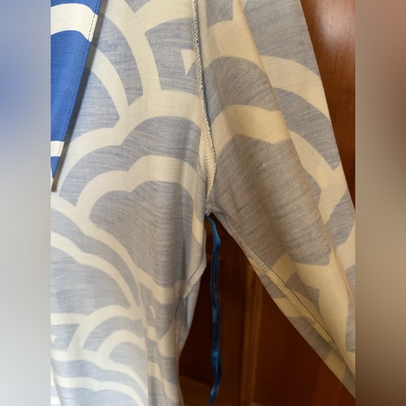 Diane Von Furstenberg Dress Reina Sky Blue White Print Size 10 - Picture 13 of 16